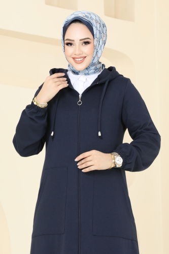 moda selvim Abaya 310DVL817 Navy Blue - Thumbnail