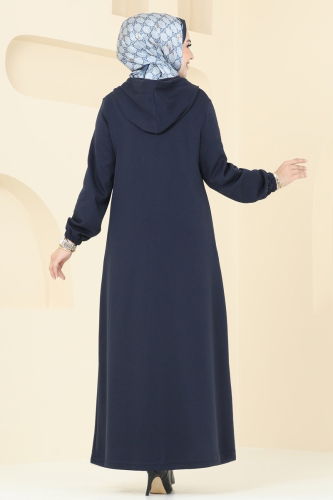 moda selvim Abaya 310DVL817 Navy Blue - Thumbnail