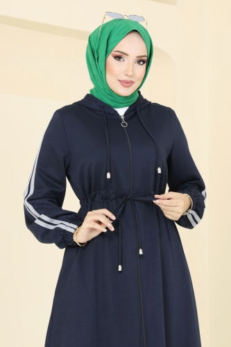 moda selvim Abaya 311DVL817 Navy Blue - Thumbnail