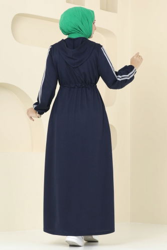 moda selvim Abaya 311DVL817 Navy Blue - Thumbnail