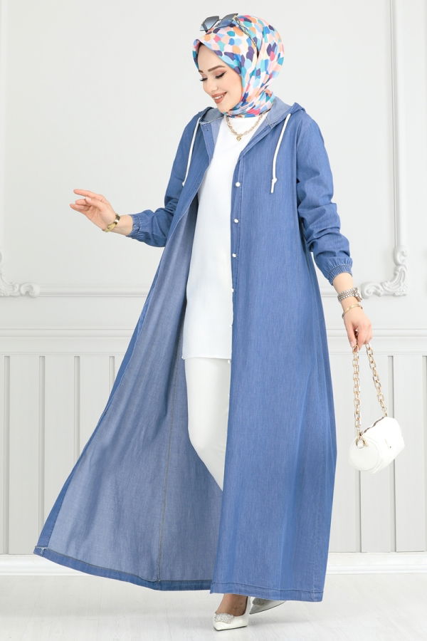 Modaselvim NET 20%+20% DISCOUNT IN THE CARD Abaya 321MSA980 Light Denim