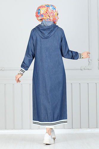 moda selvim عباءة جينز 322MSS941-M - Thumbnail