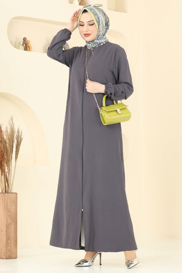 Modaselvim خصم صافٍ20%+20% في سلة التسوق عباءة رمادي غامق 3534MP806