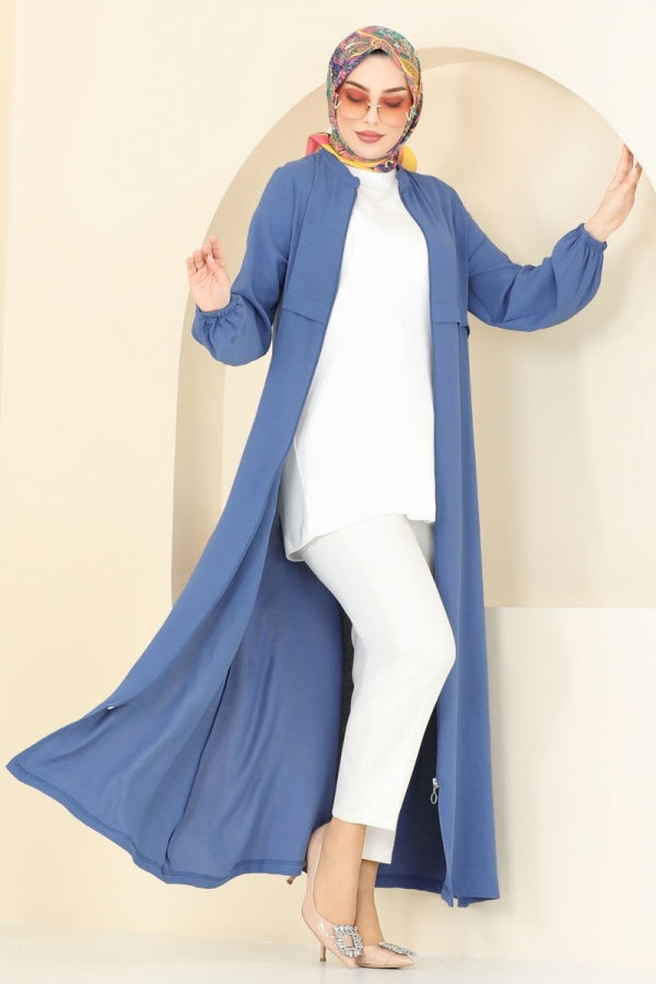 Modaselvim NET 20%+20% DISCOUNT IN THE CARD Abaya 376DVL817 Indigo