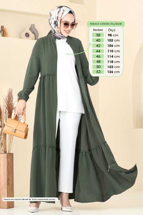 Modaselvim خصم صافٍ20%+20% في سلة التسوق عباءة اخضر عفني 377DVL817