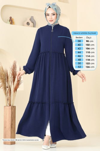 moda selvim Abaya 377DVL817 Navy Blue - Thumbnail