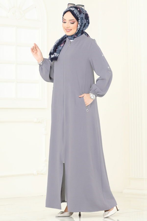 Modaselvim عباءة عباءة رمادي 378DVL817