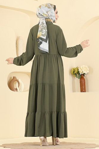 moda selvim Abaya 3852ORG1169 Light Khaki - Thumbnail