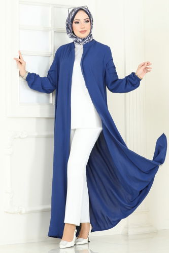 moda selvim Abaya 390DVL817 Indigo - Thumbnail