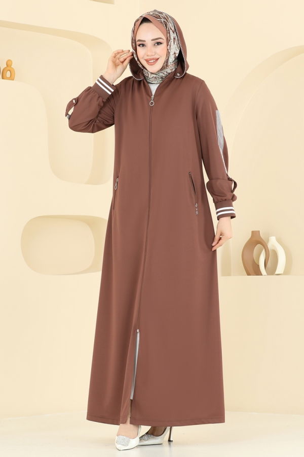 Modaselvim NET 20%+20% DISCOUNT IN THE CARD Abaya 391DVL817 Brown
