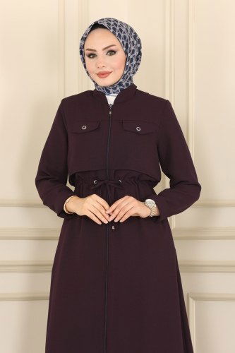 moda selvim Abaya 4103PD194 Damson - Thumbnail