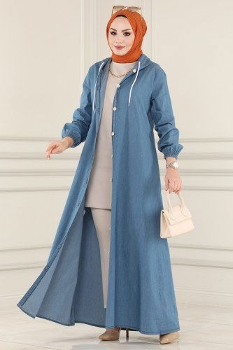 moda selvim 4326MKL719 الجينز الفاتح فراجه - Thumbnail