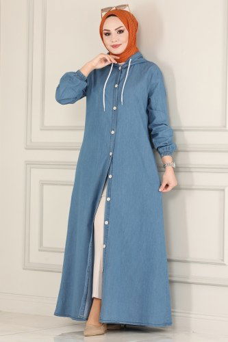 moda selvim 4326MKL719 الجينز الفاتح فراجه - Thumbnail
