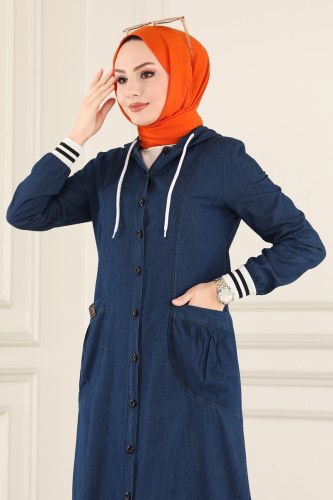 moda selvim 4329MKL719 جينز غامق فراجه - Thumbnail