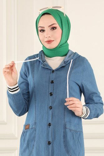 moda selvim 4329MKL719 الجينز الفاتح فراجه - Thumbnail
