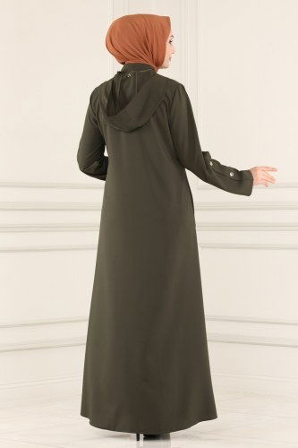 moda selvim Abaya 4520AH193 Khaki - Thumbnail