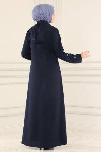 moda selvim Abaya 4520AH193 Navy Blue - Thumbnail
