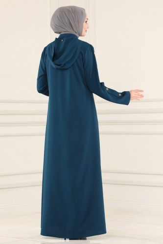moda selvim Abaya 4520AH193 Petroleum - Thumbnail