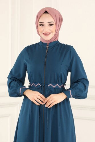 moda selvim Abaya 4523AH193 Petroleum - Thumbnail