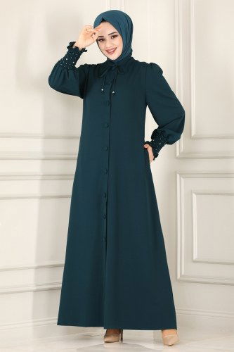 moda selvim Abaya 4570AH193 Petroleum - Thumbnail