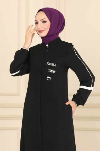 moda selvim 4579MU795 اسود وسكري فراجه - Thumbnail