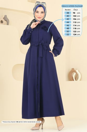 moda selvim Abaya 5659EDF311 Navy Blue - Thumbnail