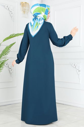 moda selvim Abaya 6028AH193 Petroleum - Thumbnail