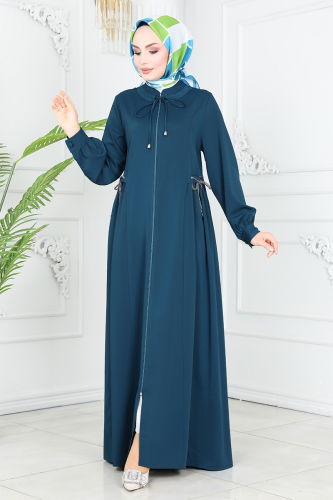 moda selvim Abaya 6028AH193 Petroleum - Thumbnail