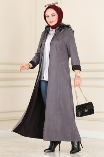 moda selvim Abaya 6517YG95 Anthracite - Thumbnail