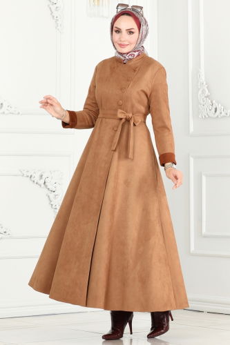 moda selvim Abaya 6605YG95 Camel - Thumbnail