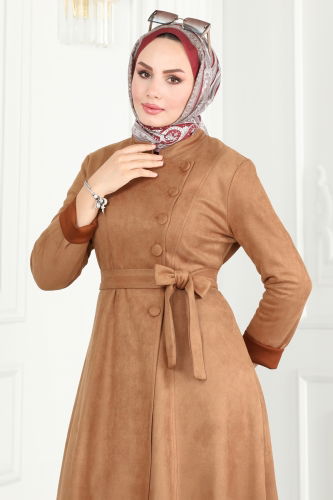 moda selvim Abaya 6605YG95 Camel - Thumbnail