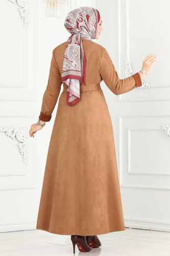 moda selvim Abaya 6605YG95 Camel - Thumbnail