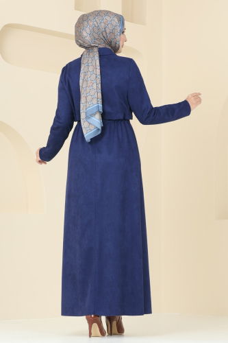 moda selvim Abaya 6606YG95 Navy Blue - Thumbnail