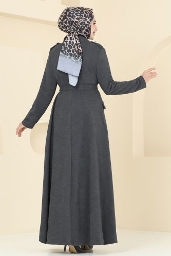 moda selvim Abaya 6614YG95 Anthracite - Thumbnail