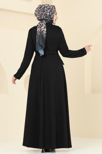 moda selvim Abaya 6614YG95 Black - Thumbnail