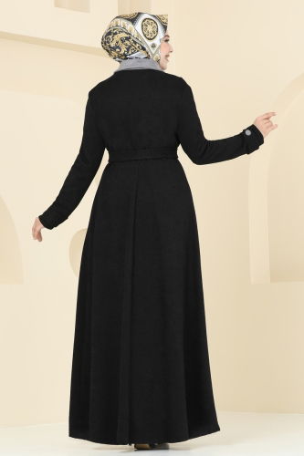 moda selvim Abaya 6615YG95 Black - Thumbnail