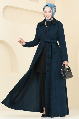 moda selvim Abaya 6615YG95 Petroleum - Thumbnail