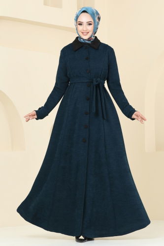 moda selvim Abaya 6615YG95 Petroleum - Thumbnail