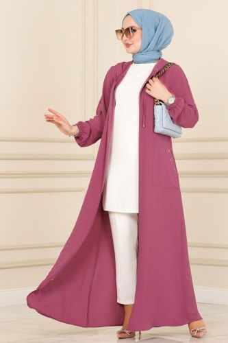 S.V.L. - Abaya 6808S324 Dark Lilac