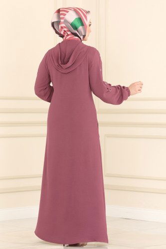 moda selvim Abaya 6808S324 Dried Rose - Thumbnail