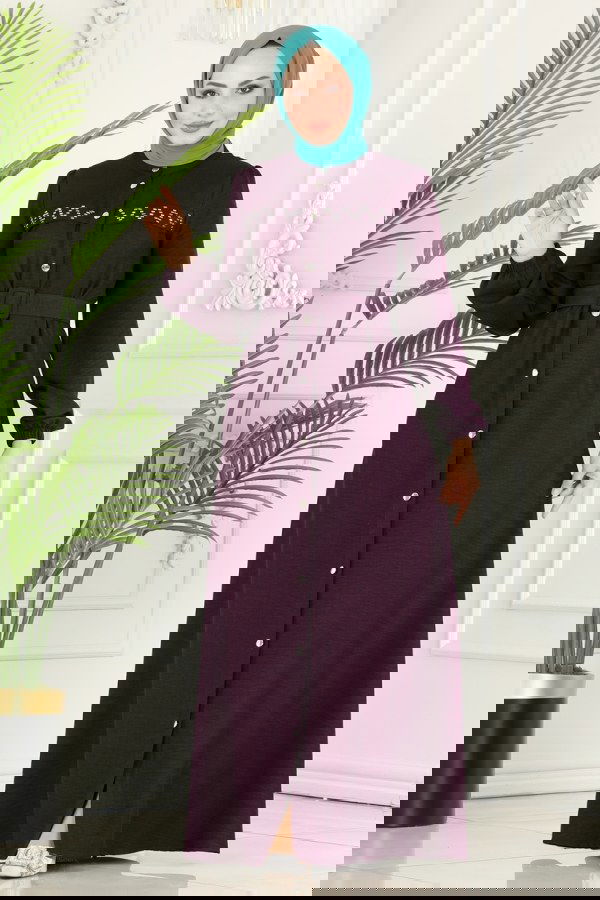 Modaselvim خصم صافٍ20%+20% في سلة التسوق عباءة أرجواني 6880S324