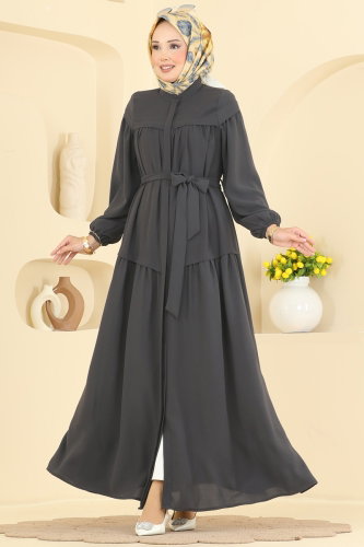 O.Z.T. - عباءة رمادي غامق 7002OZT1013