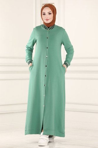 moda selvim Abaya 7089NZR779 Mint - Thumbnail