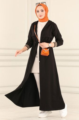 moda selvim 7102NZR779 لون أسود مع فيزيون فراجه - Thumbnail
