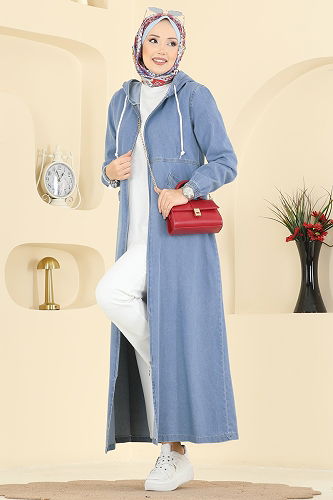 moda selvim Abaya 7805ORG1169 Light Denim - Thumbnail