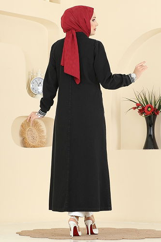 moda selvim Abaya 7808ORG1169 Black Jeans - Thumbnail