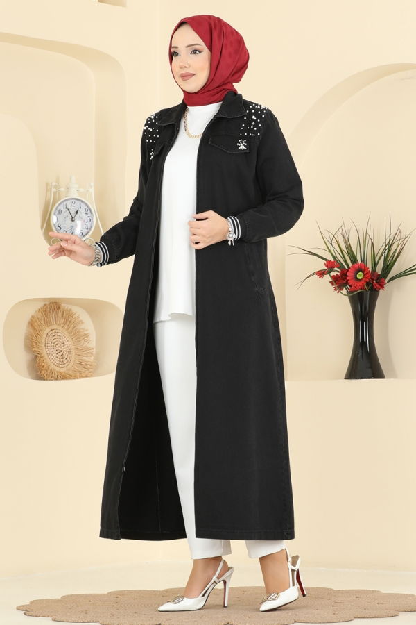 Modaselvim Abaya Abaya 7808ORG1169 Black Jeans