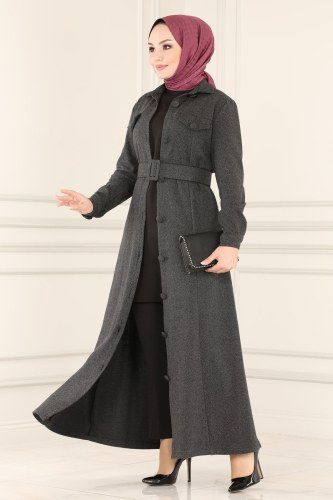 moda selvim 8003UKB139 لون الرصاصي فراجه - Thumbnail