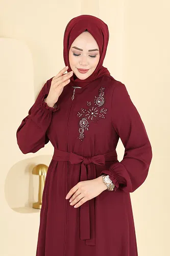 moda selvim عباءة خمري 8237AB368 - Thumbnail