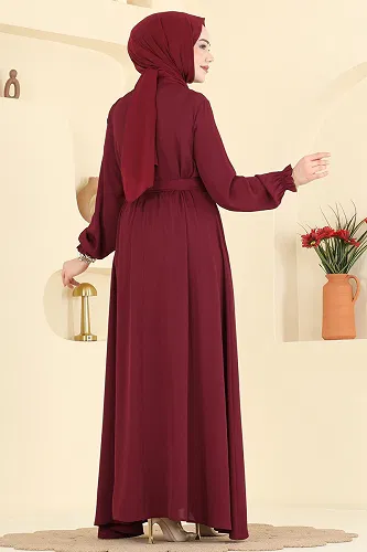 moda selvim عباءة خمري 8237AB368 - Thumbnail